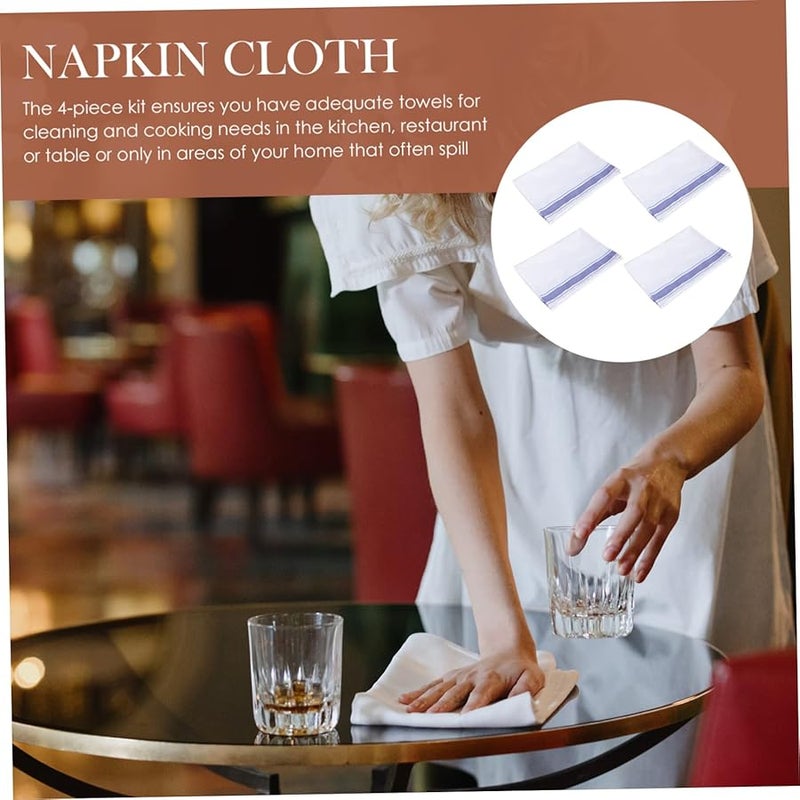 Beaupretty 4 قطع مناديل قماشية قطنية ماصة للاستخدام في حفلات الزفاف والفنادق والمنزل - Image 4